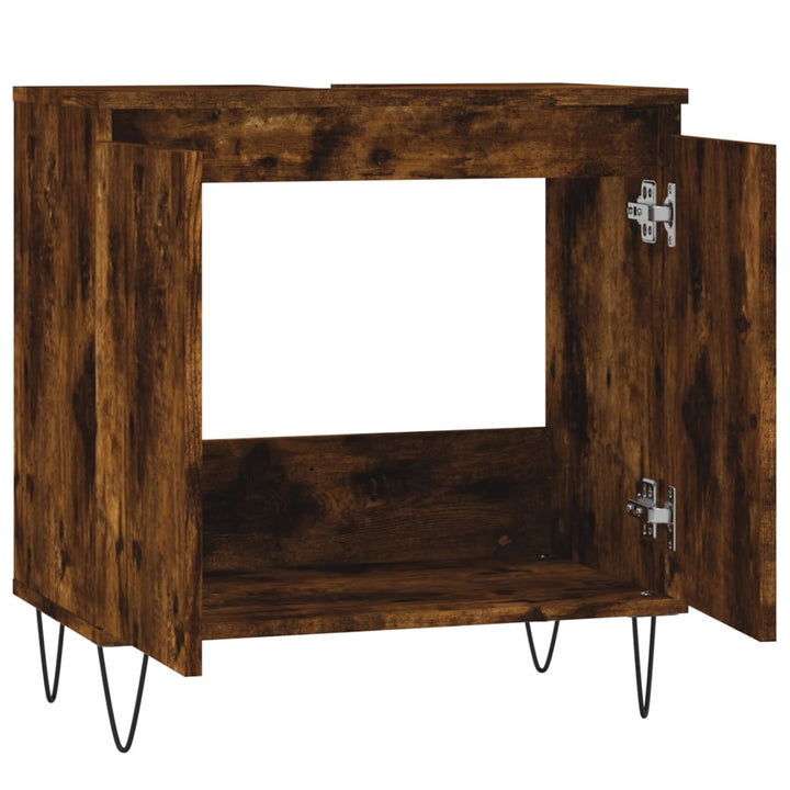 Badschrank Räuchereiche 58X33X60 Cm Holzwerkstoff