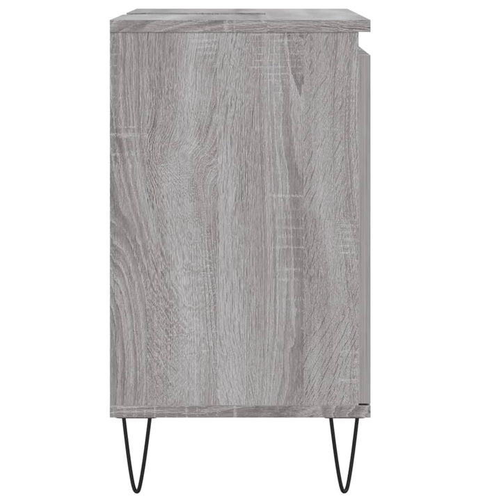 Badschrank Grau Sonoma 58X33X60 Cm Holzwerkstoff