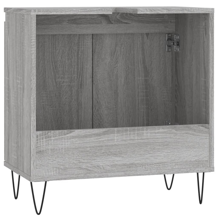 Badschrank Grau Sonoma 58X33X60 Cm Holzwerkstoff