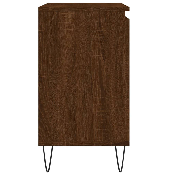 Badschrank Braun Eichen-Optik 58X33X60 Cm Holzwerkstoff