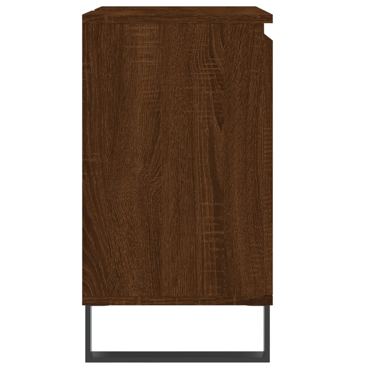 Badschrank Braun Eichen-Optik 58X33X60 Cm Holzwerkstoff