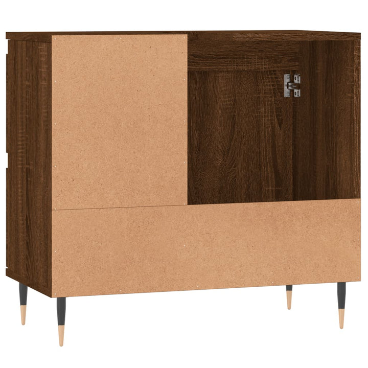 Badschrank Braun Eichen-Optik 65X33X60 Cm Holzwerkstoff