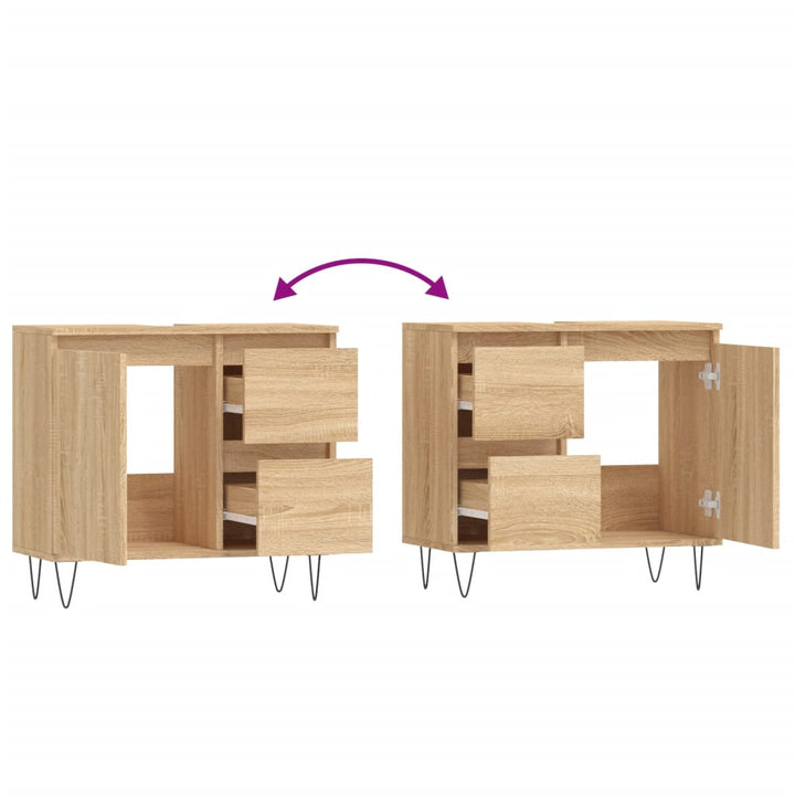 Badschrank Sonoma-Eiche 65X33X60 Cm Holzwerkstoff