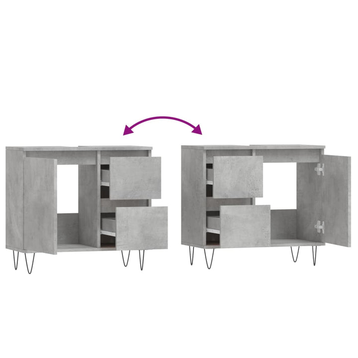 Badschrank 65X33X60 Cm Holzwerkstoff