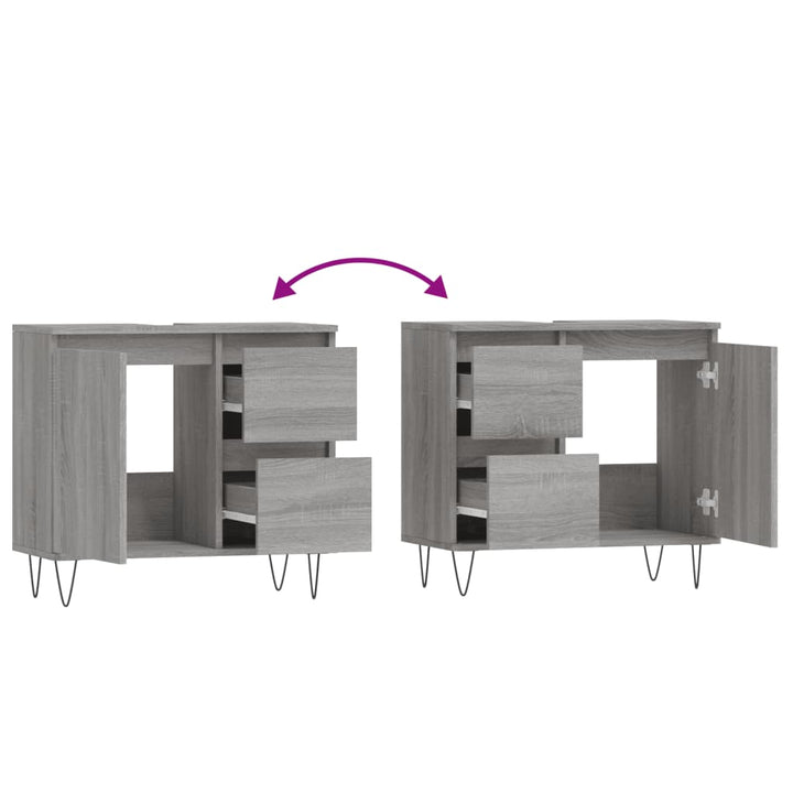 Badschrank 65X33X60 Cm Holzwerkstoff