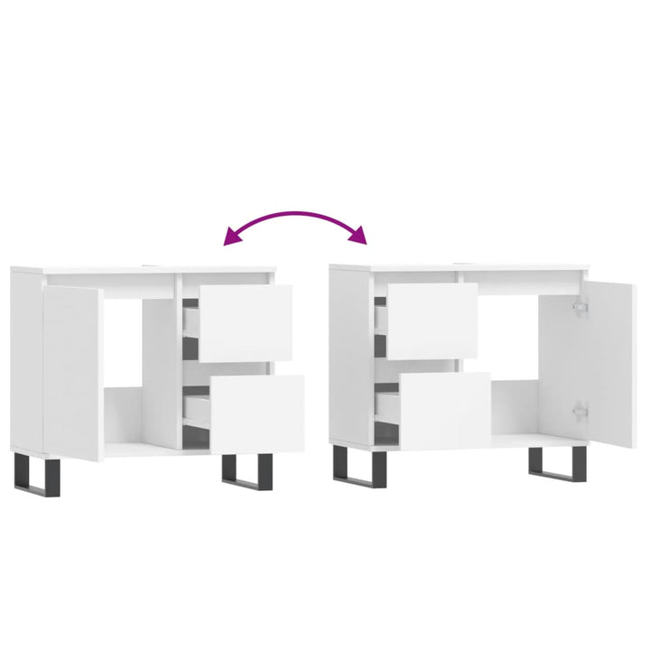 Badschrank 65X33X60 Cm Holzwerkstoff