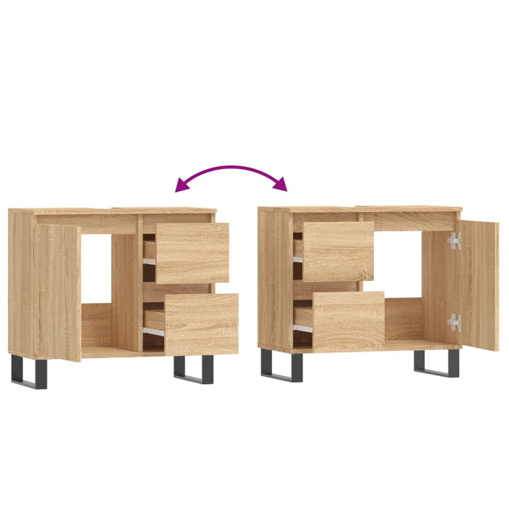 Badschrank Sonoma-Eiche 65X33X60 Cm Holzwerkstoff