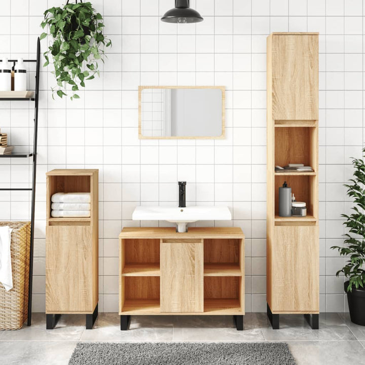 Badschrank 80X33X60 Cm Holzwerkstoff