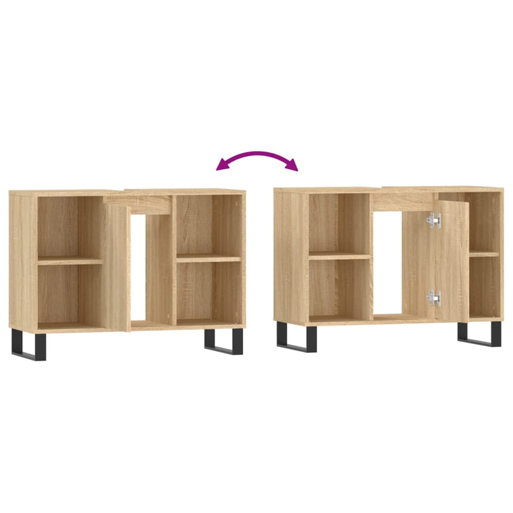 Badschrank Sonoma-Eiche 80X33X60 Cm Holzwerkstoff