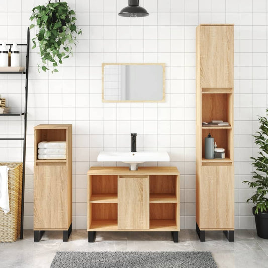 Badschrank Sonoma-Eiche 80X33X60 Cm Holzwerkstoff