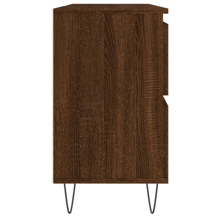 Badschrank Braun Eichen-Optik 80X33X60 Cm Holzwerkstoff