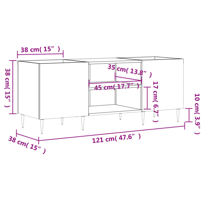 Plattenschrank 121X38X48 Cm Holzwerkstoff