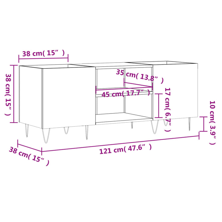 Plattenschrank 121X38X48 Cm Holzwerkstoff