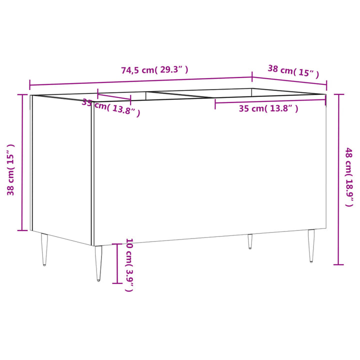 Plattenschrank Sonoma-Eiche 74,5X38X48 Cm Holzwerkstoff