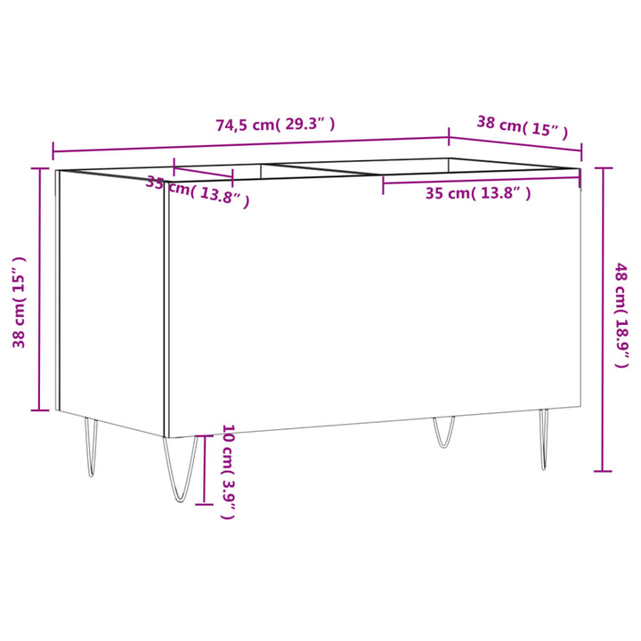 Plattenschrank 74,5X38X48 Cm Holzwerkstoff