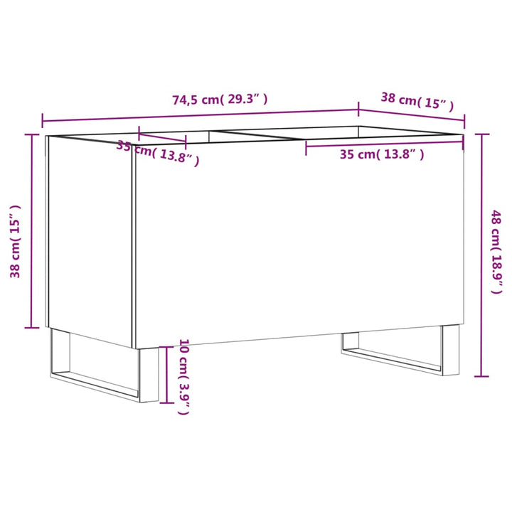 Plattenschrank 74,5X38X48 Cm Holzwerkstoff