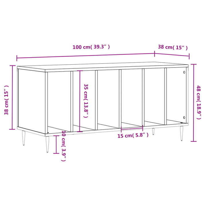 Plattenschrank Sonoma-Eiche 100X38X48 Cm Holzwerkstoff