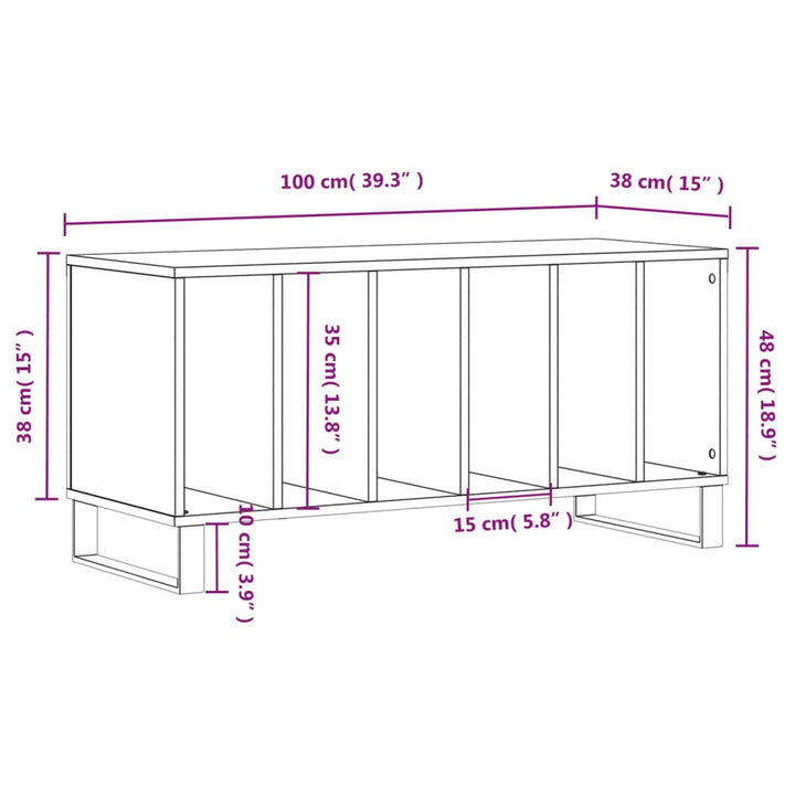 Plattenschrank 100X38X48 Cm Holzwerkstoff