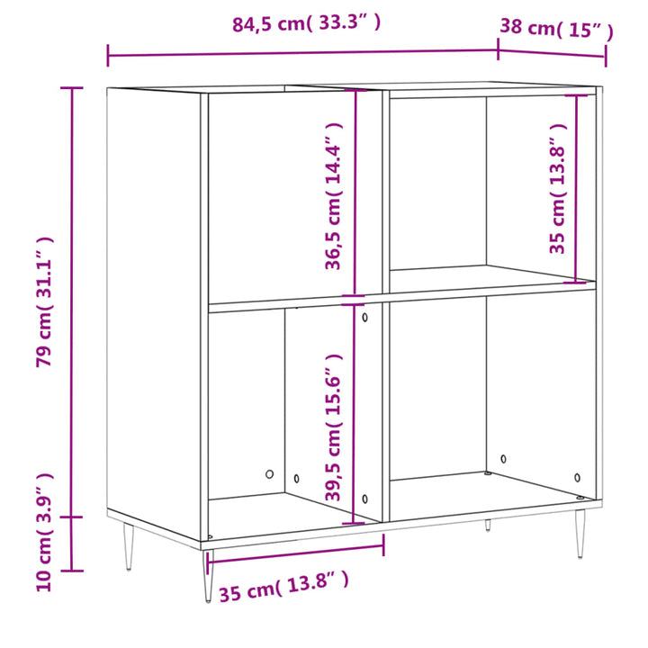 Plattenschrank 84,5X38X89 Cm Holzwerkstoff