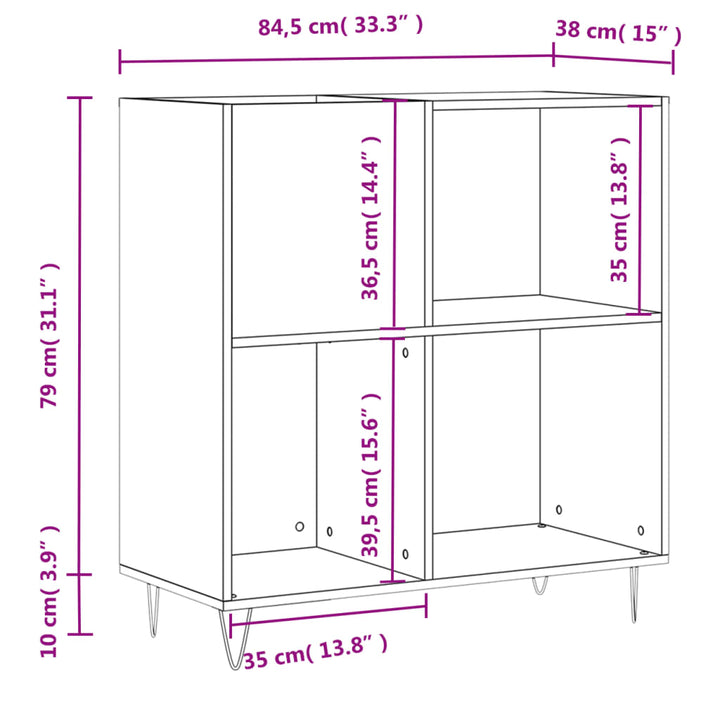 Plattenschrank 84,5X38X89 Cm Holzwerkstoff