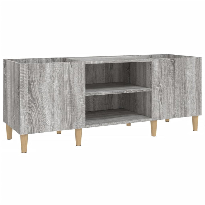 Plattenschrank Grau Sonoma 121X38X48 Cm Holzwerkstoff Dunkelbraun