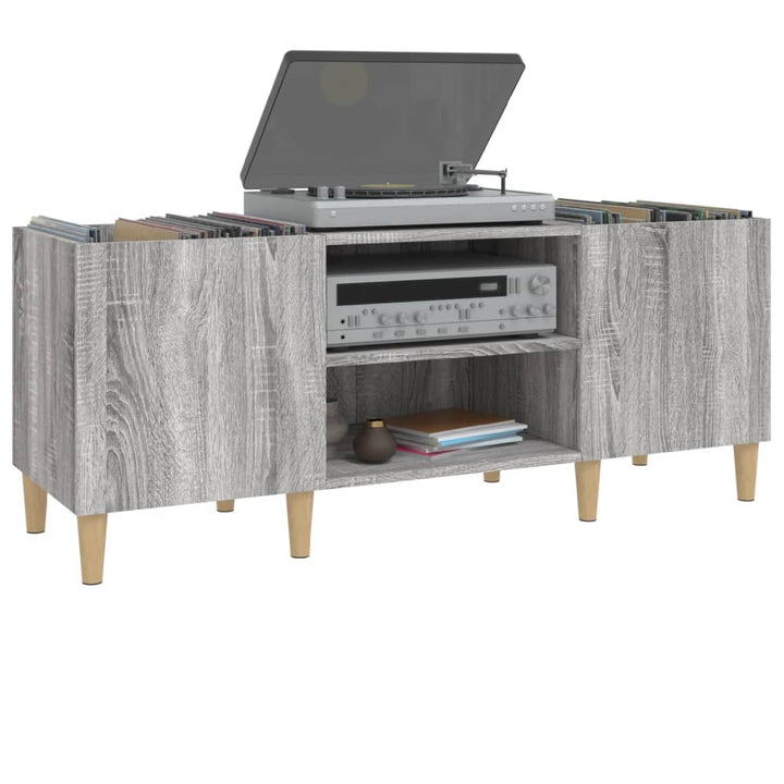 Plattenschrank Grau Sonoma 121X38X48 Cm Holzwerkstoff Dunkelbraun