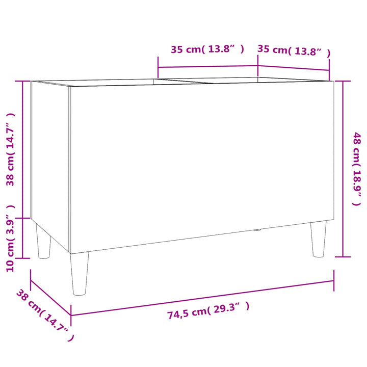 Plattenschrank 74,5X38X48 Cm Holzwerkstoff