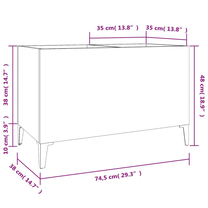 Plattenschrank 74,5X38X48 Cm Holzwerkstoff