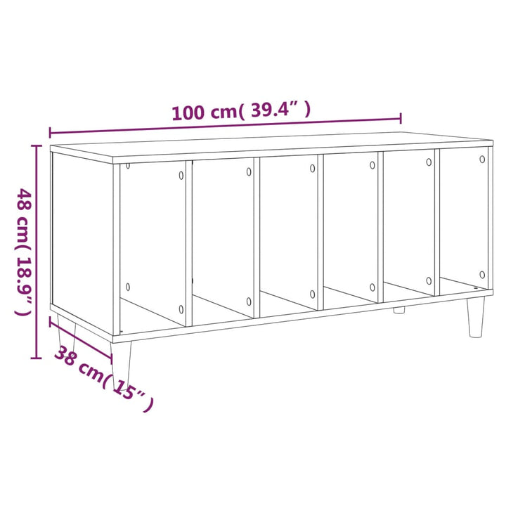 Plattenschrank Weiß 100X38X48 Cm Holzwerkstoff