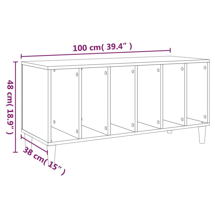 Plattenschrank Schwarz 100X38X48 Cm Holzwerkstoff