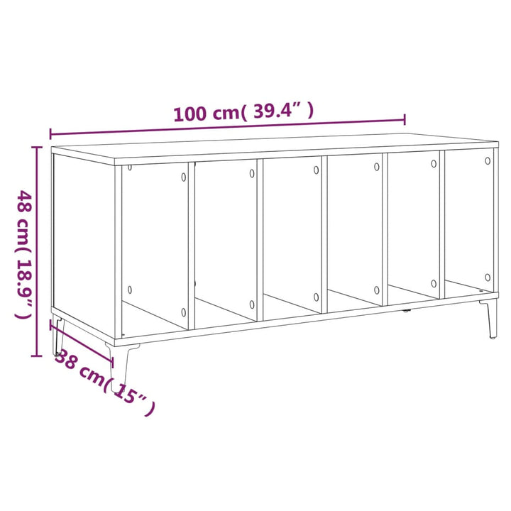 Plattenschrank Betongrau 100X38X48 Cm Holzwerkstoff