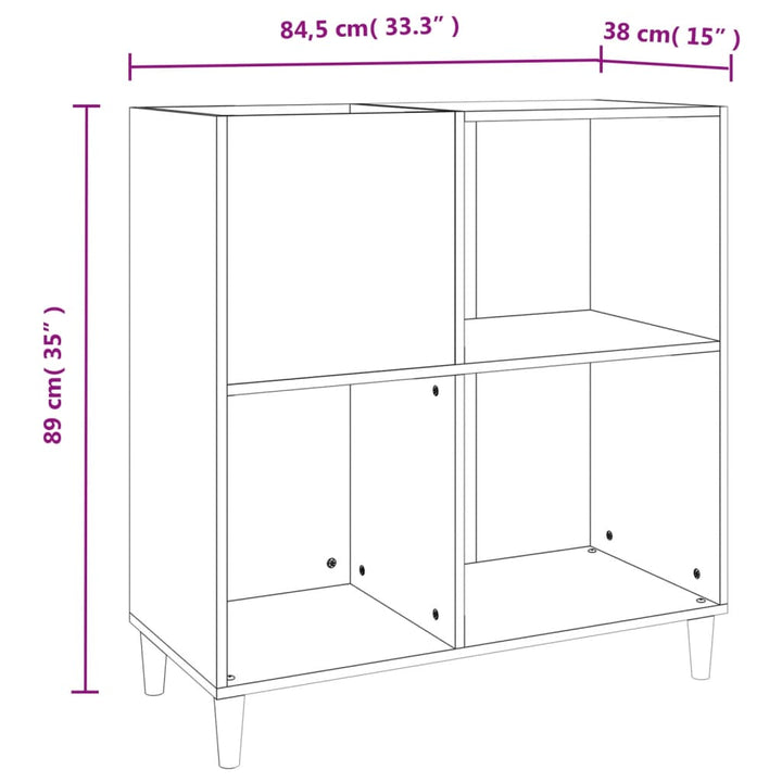 Plattenschrank Weiß 84,5X38X89 Cm Holzwerkstoff