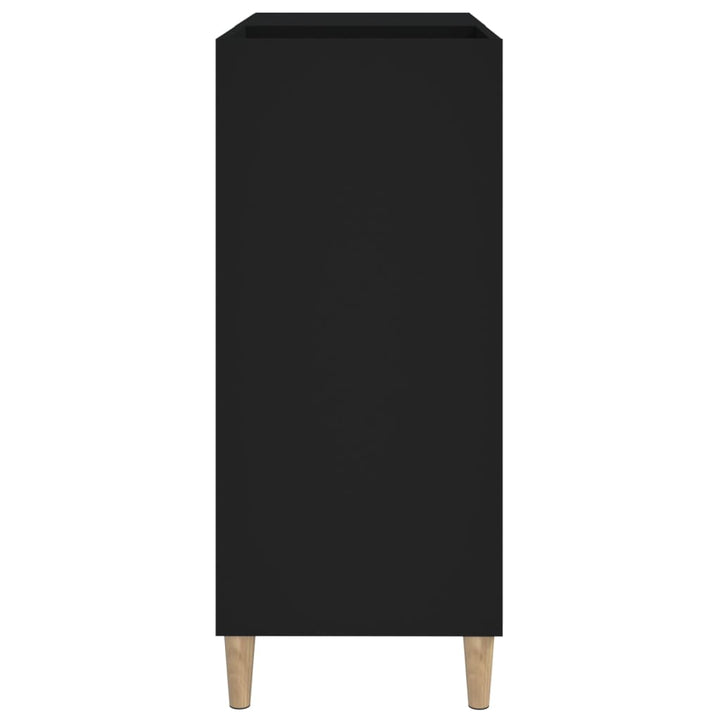 Plattenschrank Schwarz 84,5X38X89 Cm Holzwerkstoff