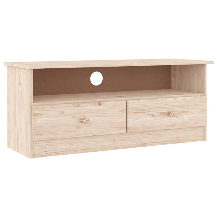 Tv-Schrank Mit Schubladen Alta 100X35X41 Cm Massivholz Kiefer