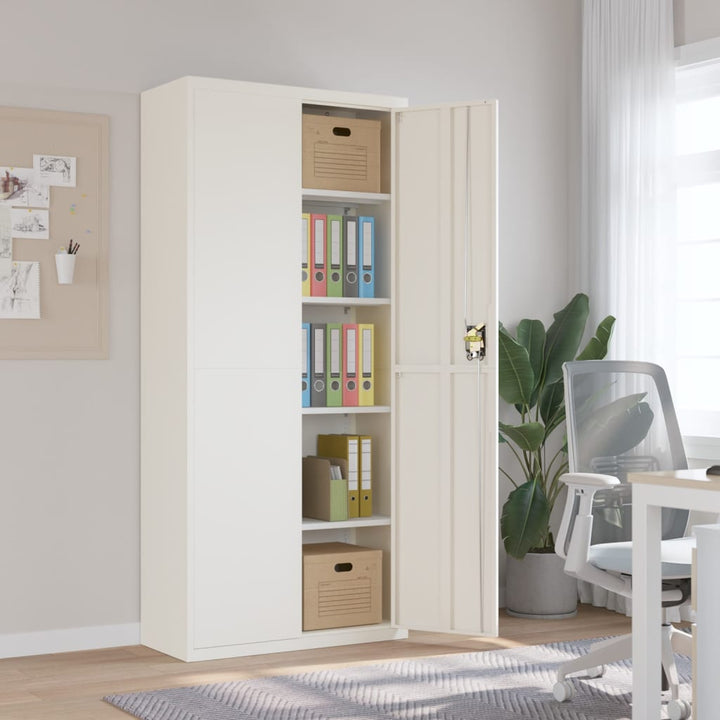 Aktenschrank Mit 2 Türen Grau 90 Cm Stahl