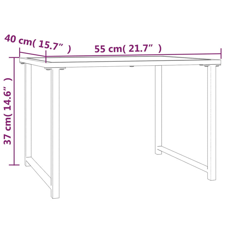 Gartentisch Anthrazit 55X40X37 Cm Stahl