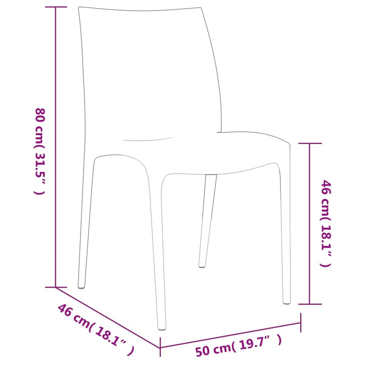 Gartenstühle 2 Stk. 50X46X80 Cm Polypropylen