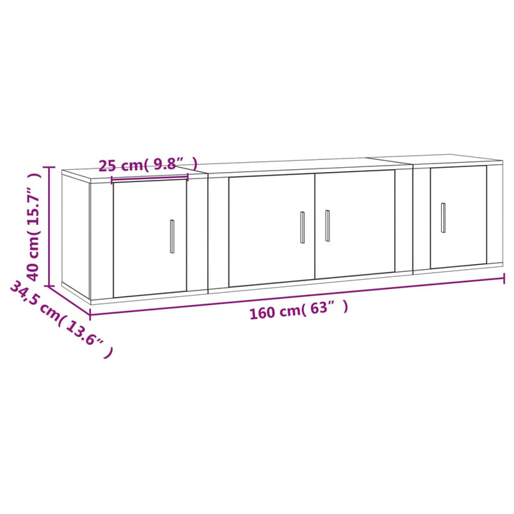 3-Tlg. Tv-Schrank-Set Holzwerkstoff