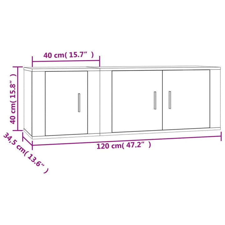 2-Tlg. Tv-Schrank-Set Holzwerkstoff