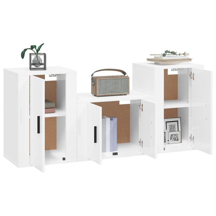 3-Tlg. Tv-Schrank-Set Holzwerkstoff