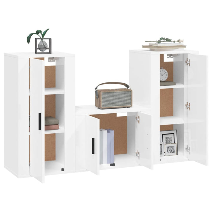 3-Tlg. Tv-Schrank-Set Holzwerkstoff