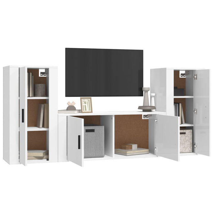 3-Tlg. Tv-Schrank-Set Holzwerkstoff