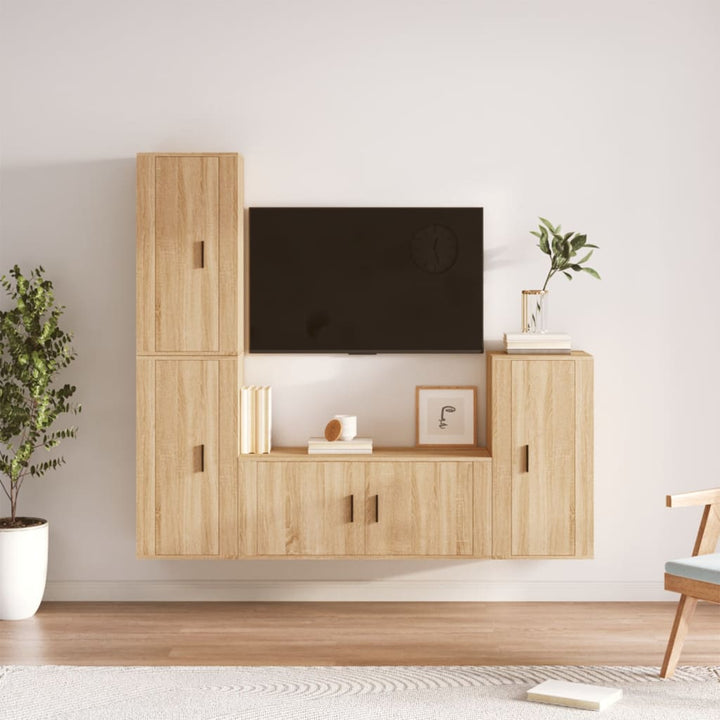 4-Tlg. Tv-Schrank-Set Holzwerkstoff