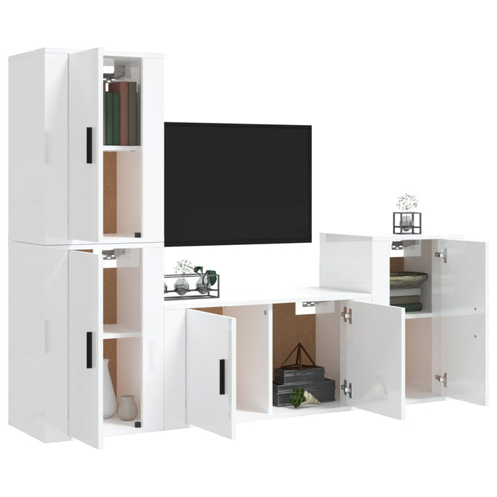 4-Tlg. Tv-Schrank-Set Holzwerkstoff