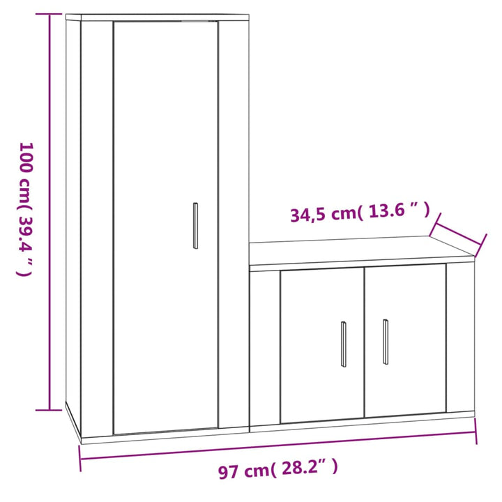 2-Tlg. Tv-Schrank-Set Sonoma-Eiche Holzwerkstoff