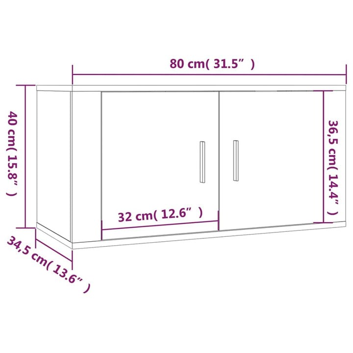 2-Tlg. Tv-Schrank-Set Holzwerkstoff