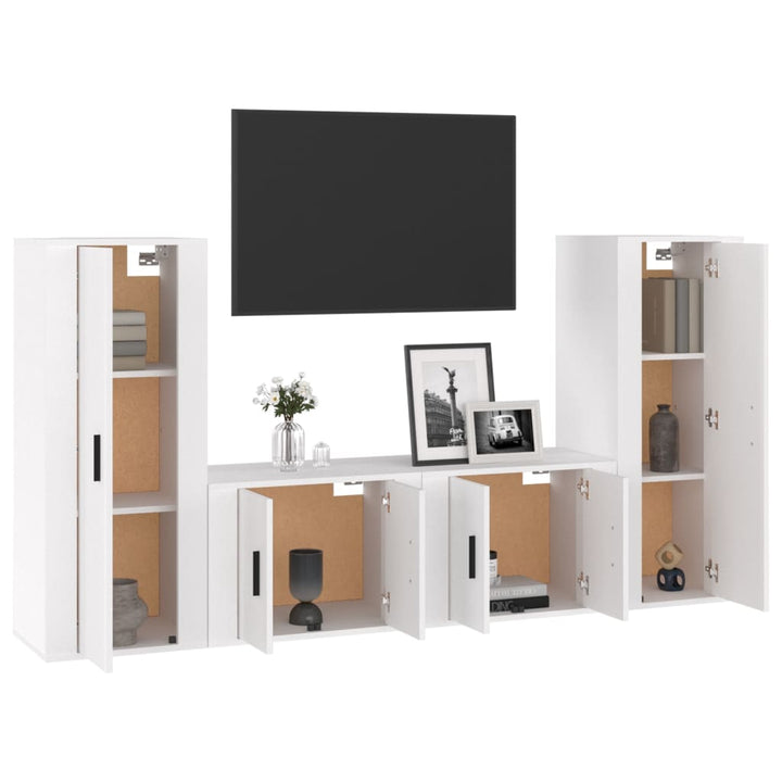 4-Tlg. Tv-Schrank-Set Holzwerkstoff