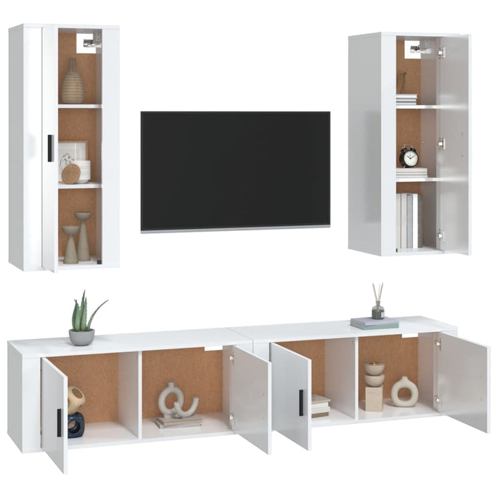 4-Tlg. Tv-Schrank-Set Holzwerkstoff