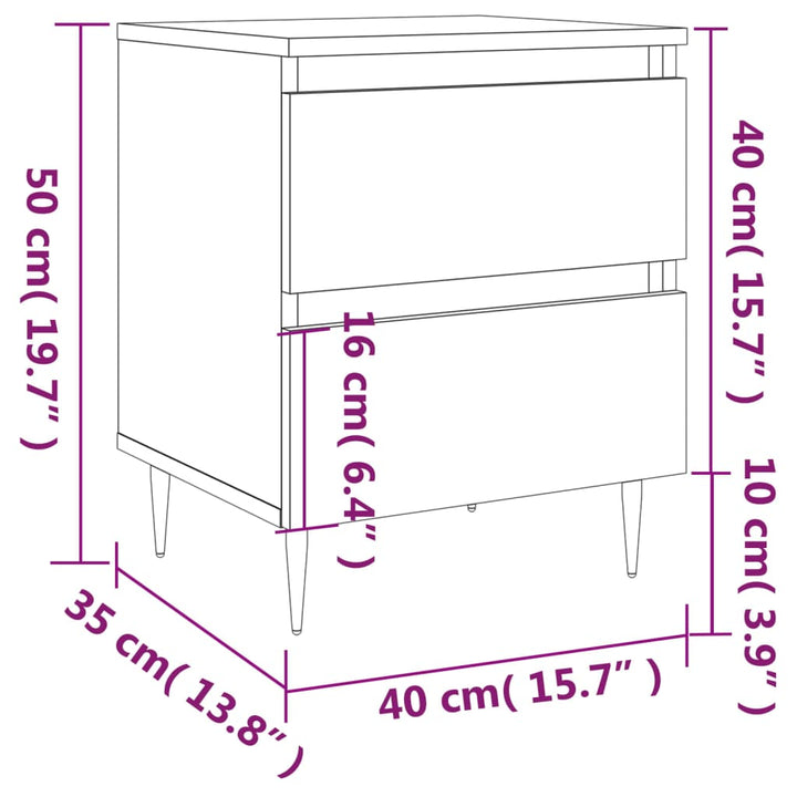 Nachttische 2 Stk. 40X35X50 Cm Holzwerkstoff