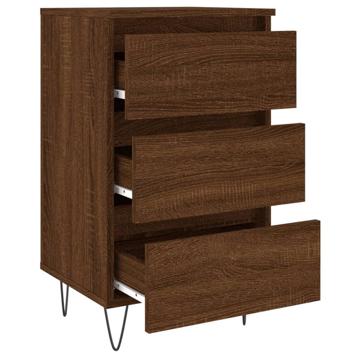 Nachttische 2 Stk. Braun Eichen-Optik 40X35X69 Cm Holzwerkstoff